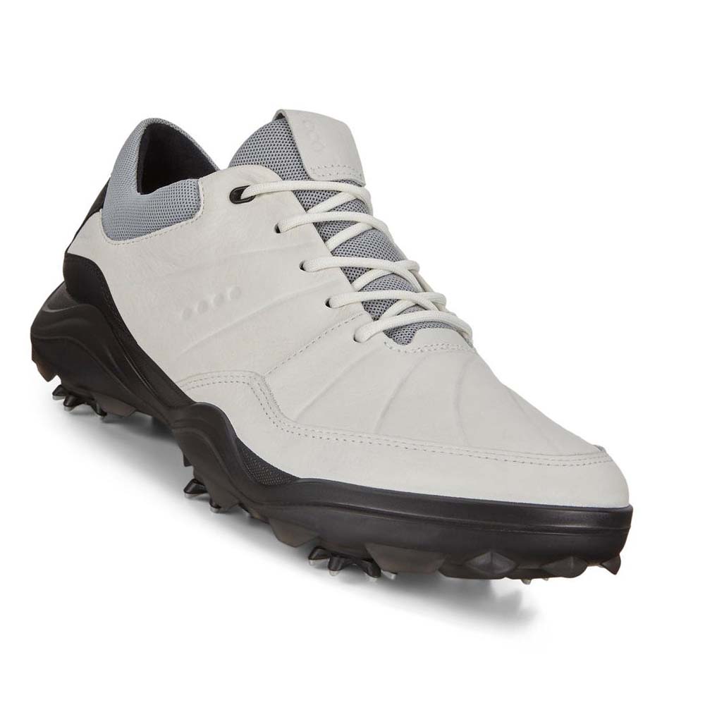 Men's Ecco Cleated Strike Golf Shoes White | USA 544GSO